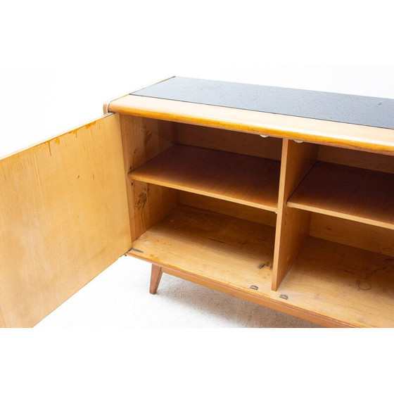 Image 1 of Vintage sideboard in beech and opaxite glass by Hubert Nepožitek and Bohumil Landsman for Jitona, 1960