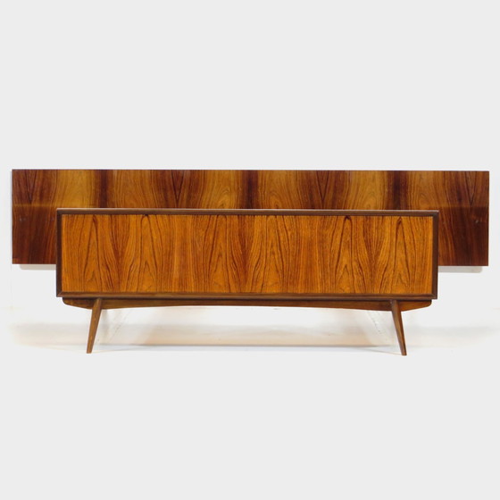 Image 1 of Letto matrimoniale vintage di metà secolo in palissandro, anni '60