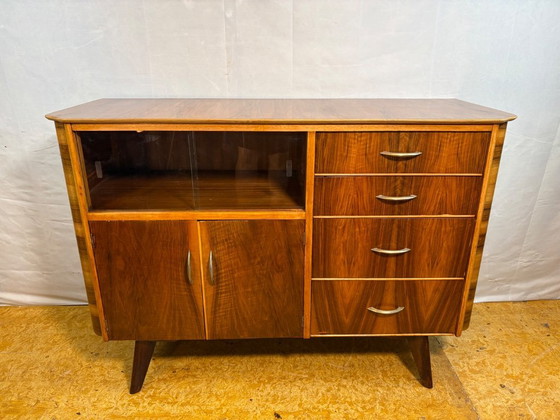 Image 1 of Mid-Century Modern Walnut Sideboard / Cocktail Cabinet by František Jirák for Tatra Nábytok – Circa 1960s  A stunning Mid-Centur