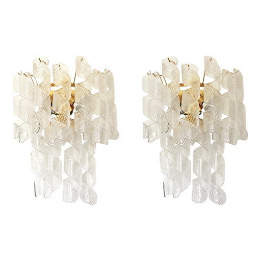 2x Vintage Glas Wandleuchter