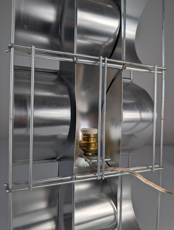 Image 1 of Applique murale géométrique originale en aluminium Max Sauze, années 1970