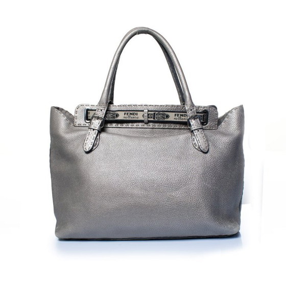 Image 1 of Fendi, silver selleria grand borhese leather handbag