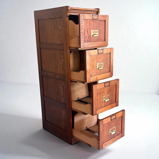 Vintage eiken archiefkast | ladekast | notariskast 