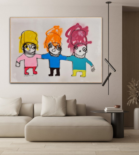 Image 1 of Peinture tendue Hamelink : joie connectée