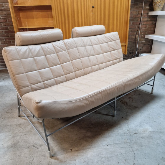 Image 1 of Leolux Volare Zweisitzer Sofa Creme Ledersofa Designersofa