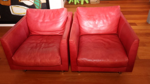 Montis Axel armchair, leather, color Gaucho cherry