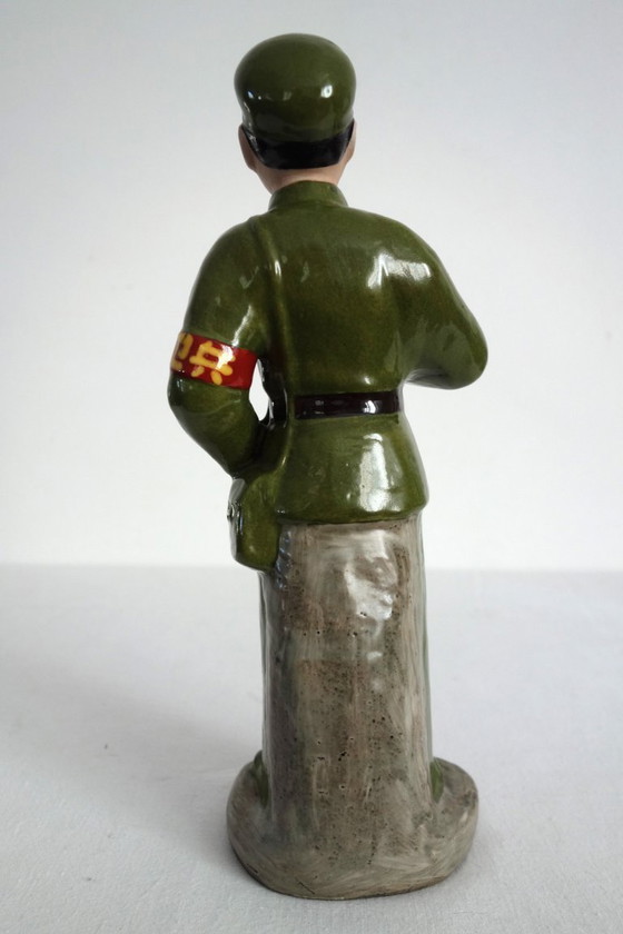 Image 1 of Chinese Porcelain Biscuit Soldier Figurine Statue - Cultural Revolution #1