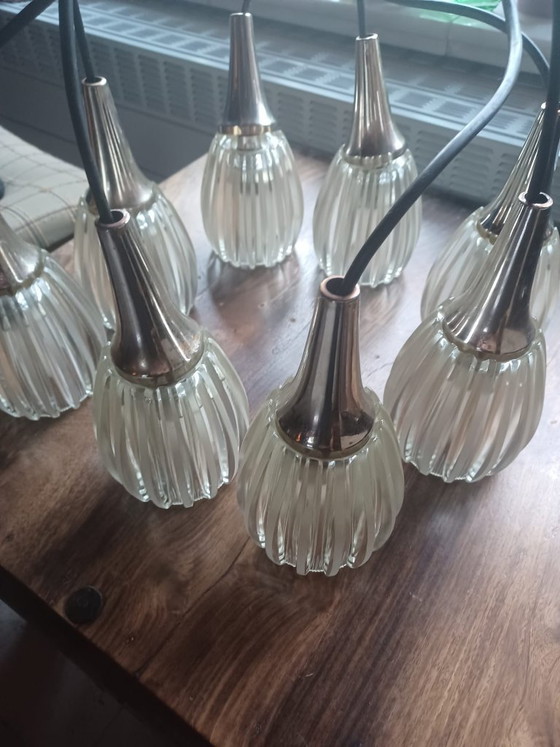 Image 1 of Gaetano Sciolari Vintage Cascade Hanglamp (1.20m) – 8-Lichts Jaren 70