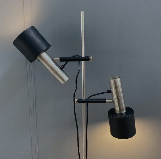 Double Shaded Metal Floorlamp by J. Hoogervorst for Anvia Netherlands – Floor lights, Chrome (photo 12 of 15)