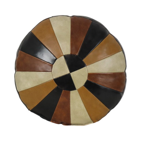 Cuscino rotondo vintage patchwork double-face Skai in similpelle 44 cm – Cuscini (photo 2 of 15)