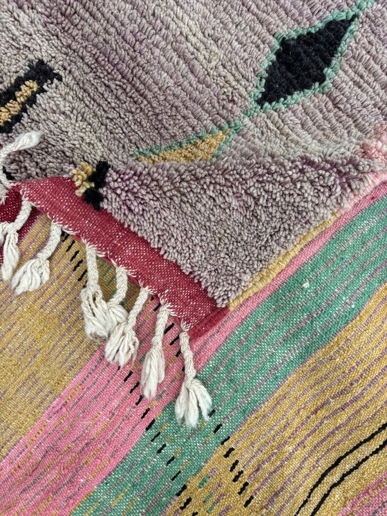 Image 1 of Authentique tapis berbère marocain 165x250 cm - Tapis tissé à la main pour intérieur bohème