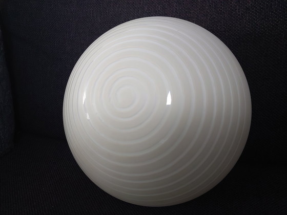 Image 1 of Vintage Brüne Glas Germany swirl plafonnière