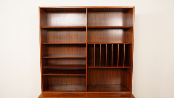 Image 1 of Buffet haut vintage | Bibliothèque | Armoire à disques | Palissandre | Hundevad pour Omann Jun