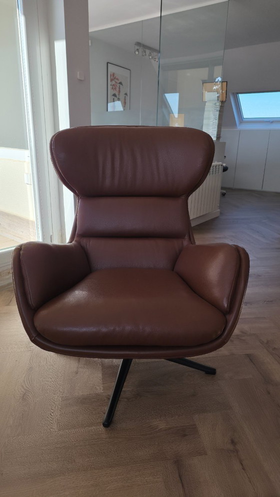 Fauteuil pivotant BoConcept Reno en cuir marron, Chaises pivotantes, Métal, Modern (photo 5 sur 7)