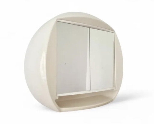 Meuble de salle de bains Pierre Paulin style Space Age vintage avec rétroéclairage, par Allibert, 1970