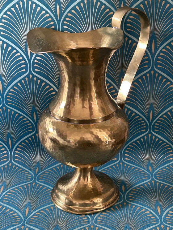 Image 1 of Brocca "Cognolato" con piatto Ottone Battuto a mano 