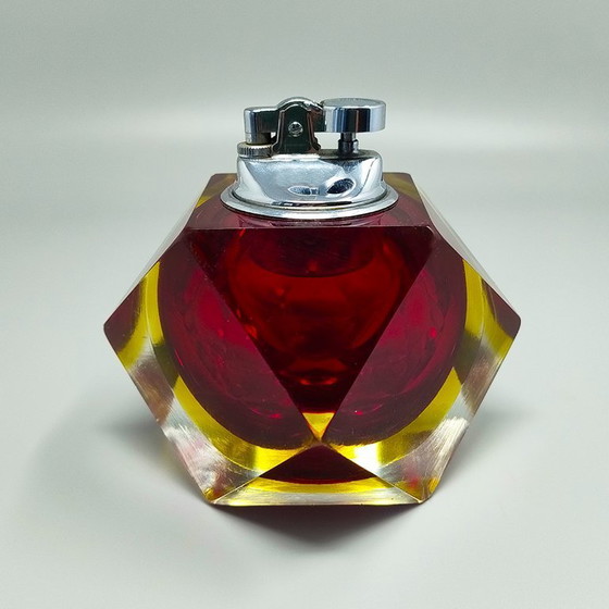 Image 1 of 1960s Stunning Table Lighter in Murano Sommerso Glass By Flavio Poli for Seguso
