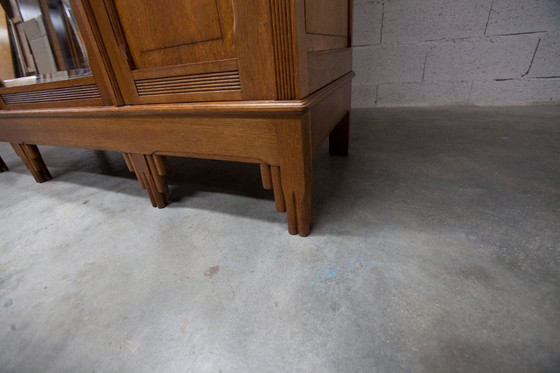 Image 1 of Armadio Art Déco in rovere intagliato - bottega fiamminga circa 1930