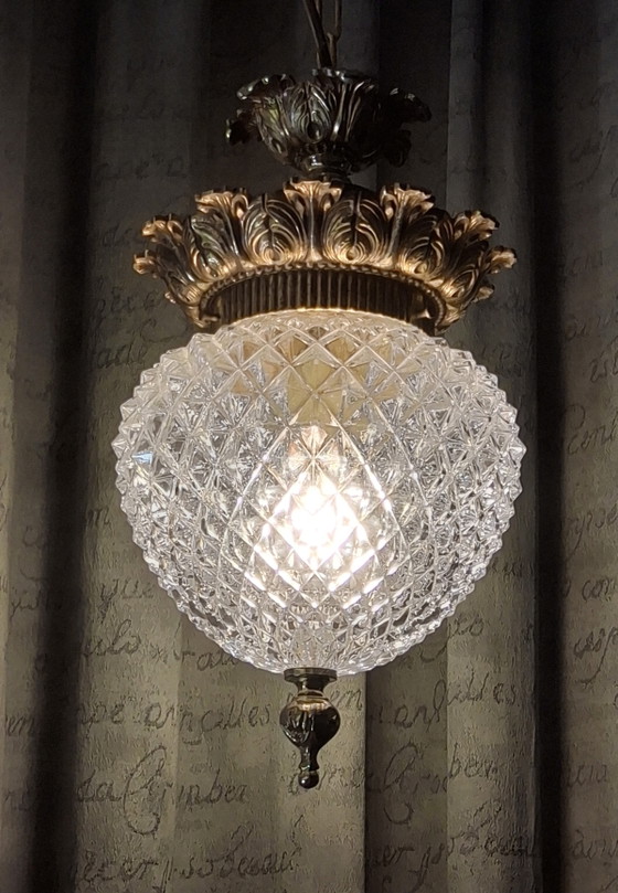 Suspension ananas style Hollywood Regency par Massive J 60/70 – Glass, Metal (photo 8 of 12)