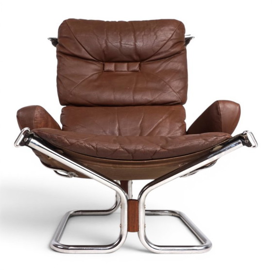 Image 1 of Westnofa Wing Leather Armchair by Harald Relling, 1970