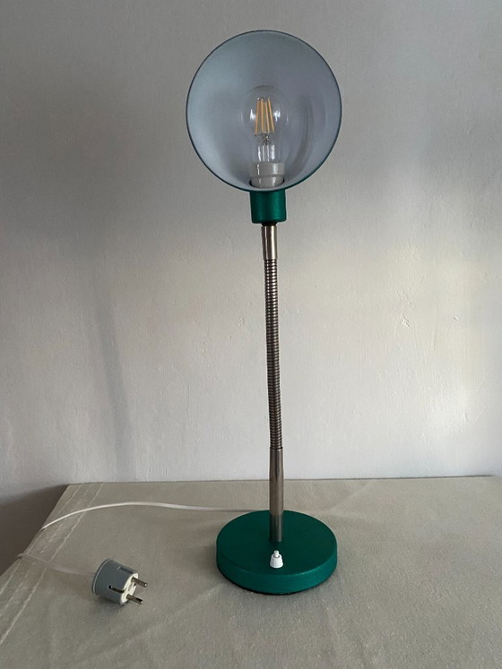 Vintage Mid-Century Modern Adjustable Gooseneck Desk Lamp – Emerald Green, 1960s – Table lamps, Metal (photo 4 of 14)