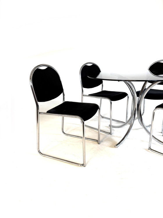 Image 1 of Vintage chromen Space Age eetkamerset ‘80