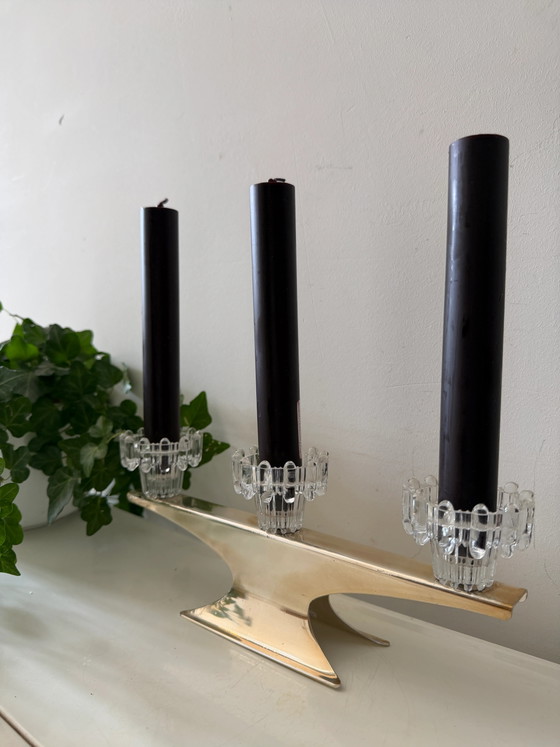 Candelabro Mid Century – Portavelas, Metal, Glass, Mid Century Modern (photo 4 of 5)