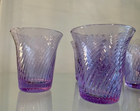 Image 1 of Mondgeblazen, gedraaide alexandriet waterglazen