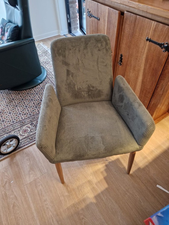 Image 1 of Two (new) Bobby wood dining chairs with armrests