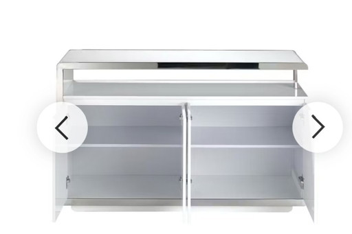Buffet / Cassettiera – Legno bianco con gambe cromate