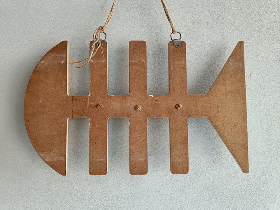 Image 1 of Appendiabiti in legno stile Mid-Century Modern, a forma astratta di pesce, Italia, anni '60