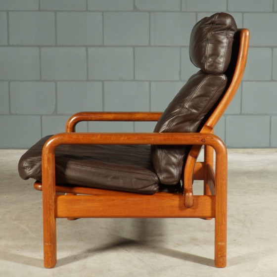 Set vintage Deense fauteuils – L. Olsen & Son – teakhout – jaren 60 – Leather, Wood (photo 7 of 12)