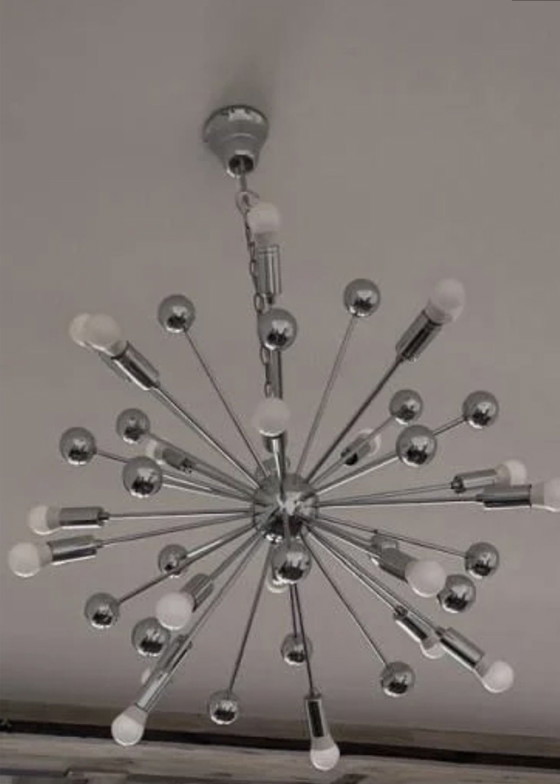 Lampadario Sputnik Vintage Space Age Anni Settanta – Metal, Chrome (photo 5 of 6)