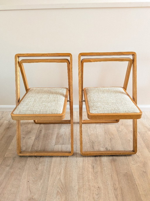 Sedie pieghevoli in stile Mid-Century Modern – Aldo Jacober, modello "Trieste" (coppia)