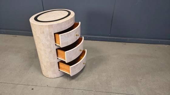 Image 1 of Vintage tessellated stone sideboard chest of drawers by Maitland Smith, 1980s