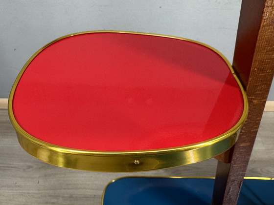 Image 1 of Vintage Formica Mid-Century Plantentafel met Space Age vibes