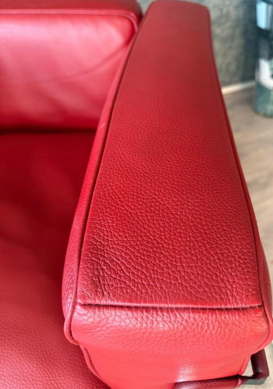 Image 1 of Vintage LC2 Le Corbusier fauteuil in rood leer, Italië, jaren 80