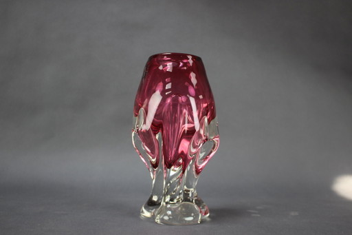 Vase en verre d'art de Bohème par Josef Hospodka, Tchécoslovaquie, années 1960