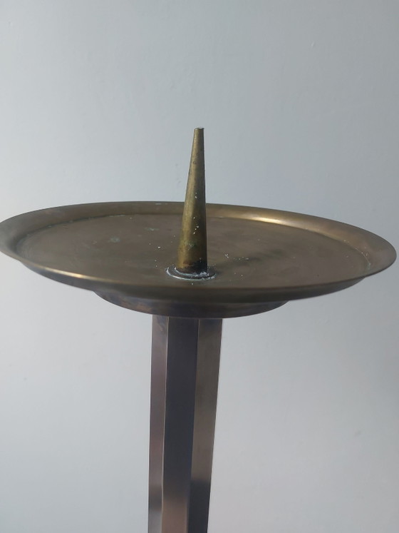 Portacandele da Terra 1900/1920 92 Alto 5.6 Kg Metodo di Fusione in Sabbia – Brass (photo 3 of 7)