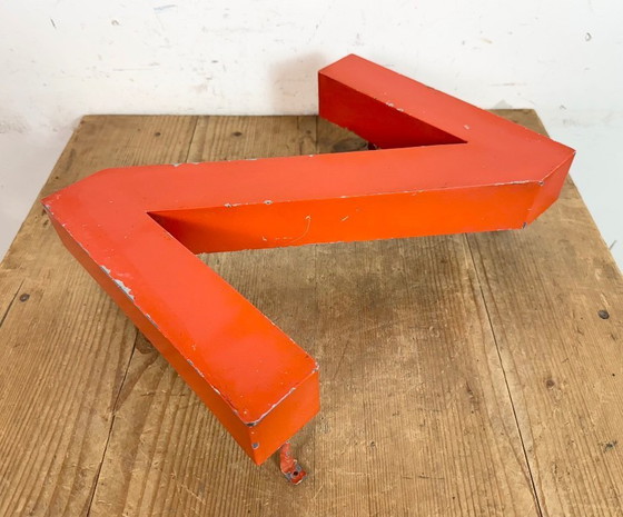 Image 1 of Lettera Z in ferro rosso vintage, anni '70