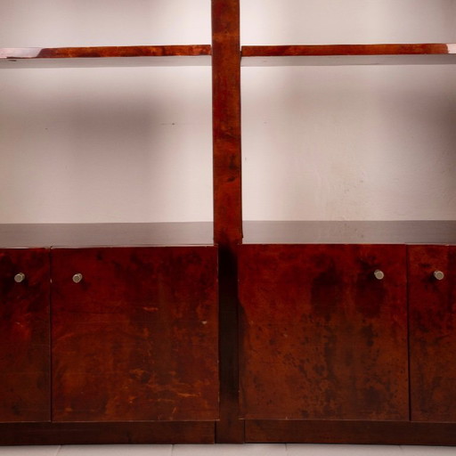 Pergament-Bücherschrank von Aldo Tura für Tura Milano 1960