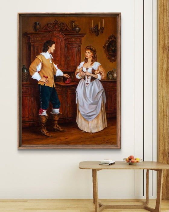 Original Oil Painting Cardinal's Money - Based on A. Dumas's "The Three Musketeers" – Paintings & Drawings (photo 2 of 7)
