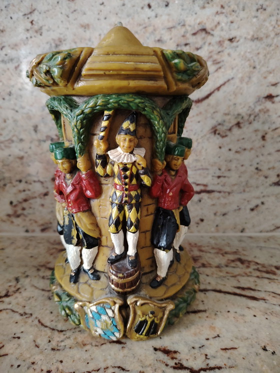 Image 1 of Schäfflertanz Schäffler Dance Folk Dance Grande candela votiva vintage in cera d'api