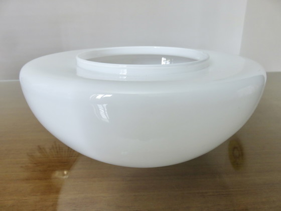 Image 1 of Plafonnier "demi sphère" en opaline blanche, 60s 70s