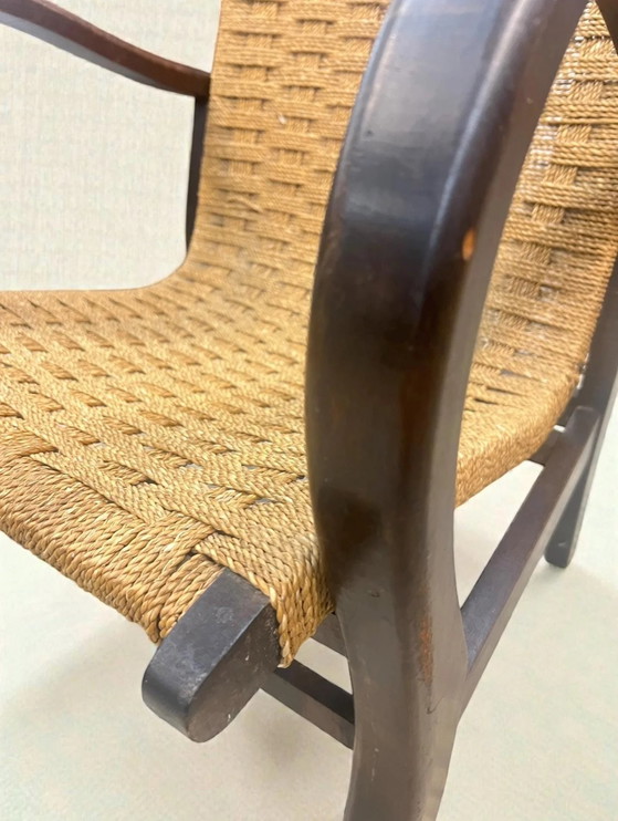 Zeldzaam! 1 van 2 identieke Erich Dieckmann originele Bauhaus fauteuil, circa 1925, gemaakt in Duitsland. (photo 9 of 10)