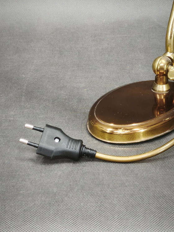 Verstellbare Messing-Schreibtischlampe, Deutschland, 1960er Jahre – Tischlampen, Brass (photo 9 of 12)