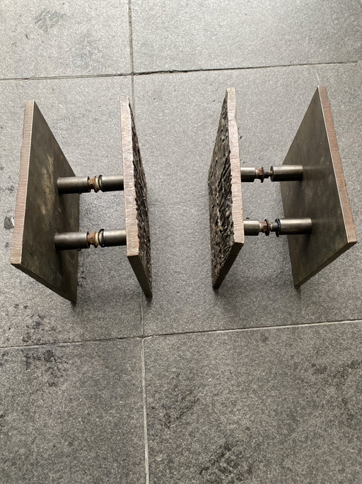 Vintage brutalist architactical door handles