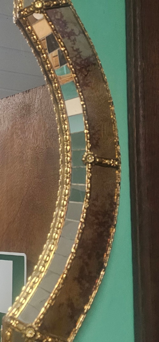 Image 1 of Exclusive Vintage Mosaic Mirror | Faceted | 1970s | 75 cm | Perfect Condition