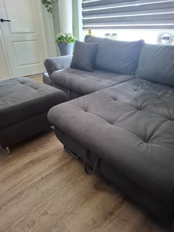 Corner/Sofa Bed, As Good As New – Corner sofas, Metal, Textile (photo 3 of 9)