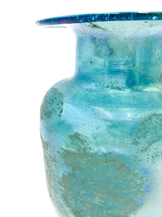 Vaso in vetro Scavo azzurro degli anni '30 – Vasi (photo 3 of 6)
